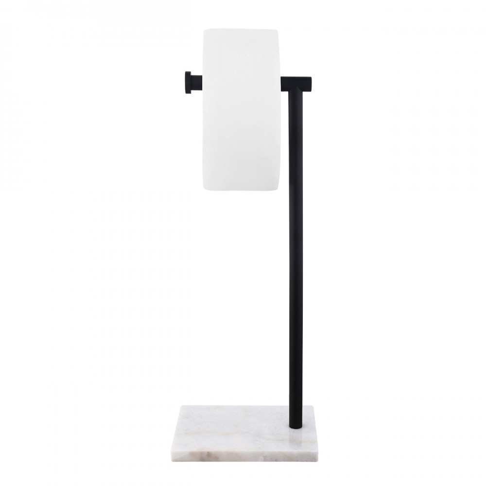 Free Standing Toilet Paper Holder Stand Matte Black Finished