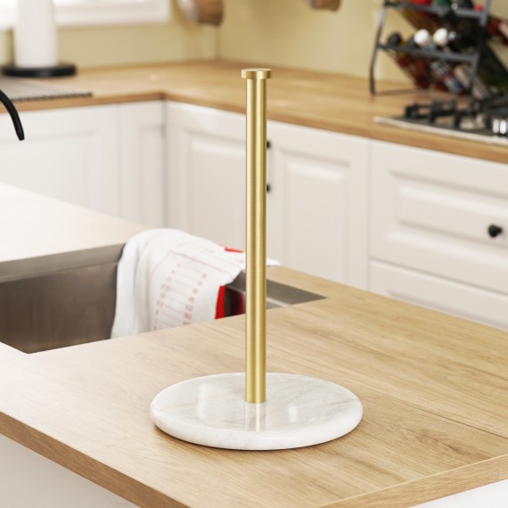  MyGift Modern Brass Paper Towel Holder for Counter with Black  Marble Base, Kitchen Paper Towel Stand Holder for Standard and Large Size  Rolls: Home & Kitchen