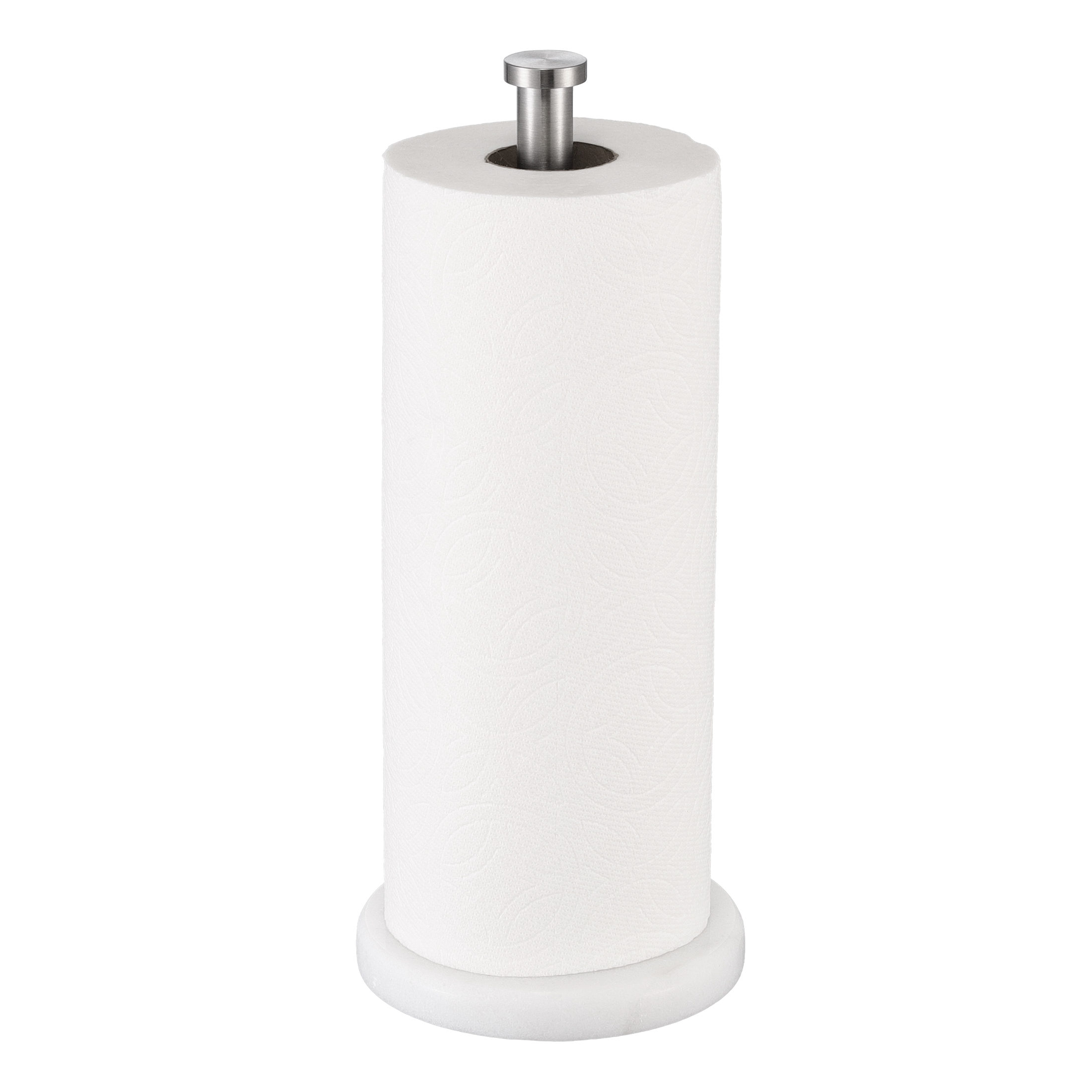 Marble King White Square Marble Paper Towel Holder – Heavy-Duty Roll Stand  with Non-Slip Base
