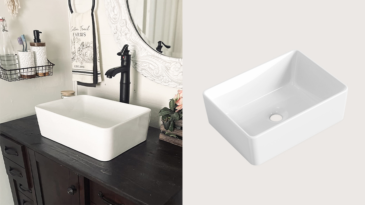 Beautiful ceramic sink praised in customer testimonials and reviews for its elegance and functionality, offering a stylish addition to any bathroom.